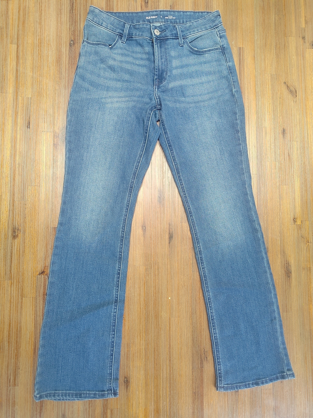 Old Navy Mid-Rise Wow Boot Cut Blue Denim Jeans Size 4